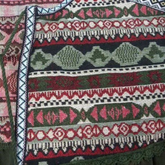 Arianna By Howard's Green Embroidered Shirt S/M - Picture 3 of 8